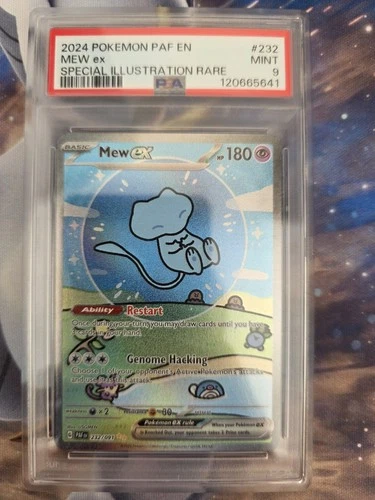 Pokémon Mew EX TCG Card Paldean Fates Sir, PSA 9, 'Bubble Mew' 232/091
