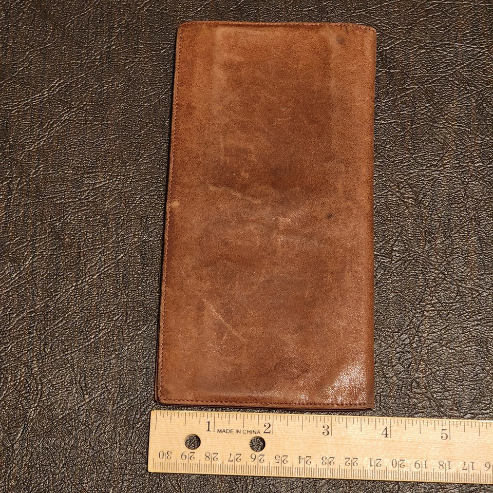 Vintage Hartmann Italy Checkbook Breast Long Wallet Brown Soft Leather - *Read* - Image 4 of 4