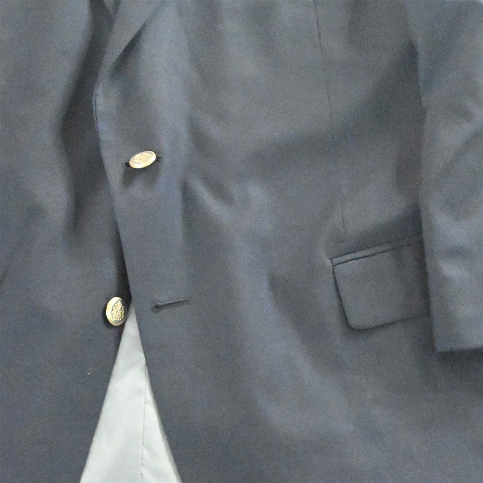 Petrocelli 46R темно-синий 100% шерсти золото кнопка мужской блейзер куртка спортивное пальто - Изображение 3 из 4