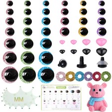 160 Pcs Safety Eyes Noses for Crocheting 12-35mm Plastic Doll Craft Amigurumi