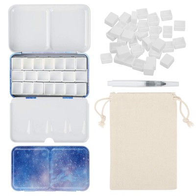Watercolor Tin Palette, Metal Empty Paint Case with 50 PCS Empty Half Pans an...