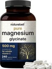 Naturebell Magnesium Glycinate Capsules 500mg | 240 240 Count (pack of 1)