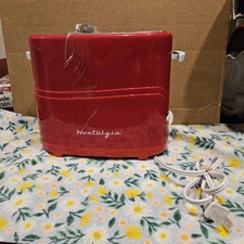 Nostalgia Retro Pop-Up Red Hot Dog Toaster W Crumb Pan - Used Tested Working