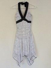 Taboo Y2K Babydoll Dress S Asymmetric Whimsigoth Fairy Grunge White Floral Vtg