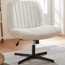 Cross Legged Office Living Room Rocking Gaming Chair Armless Wide Desk Adjustabl