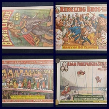 4 Vintage 1960 CIRCUS Posters World Museum Mini Posters Barnum Ringling Barnes