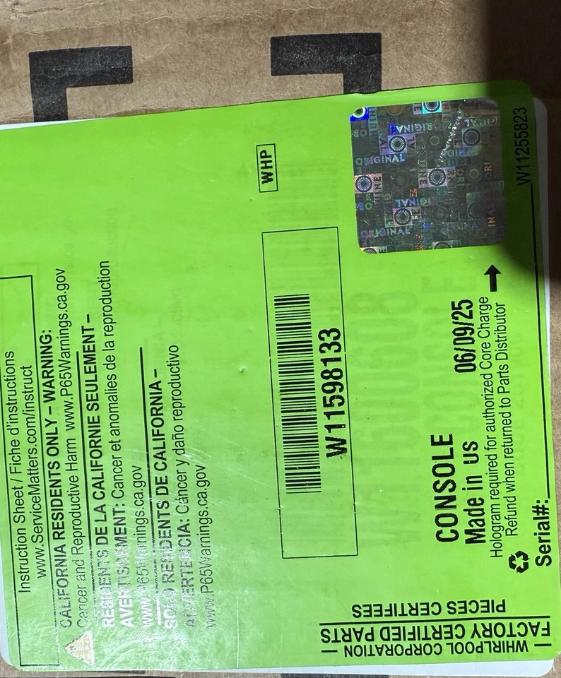 *OEM* Original Whirlpool - Consola Jenn-Air W11598133 Foto 3 de 3