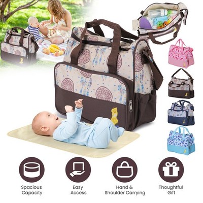 5pcs Baby Diaper Bag Set Storage Nappy Tote Bags Handbag Shoulder Bag for Mom