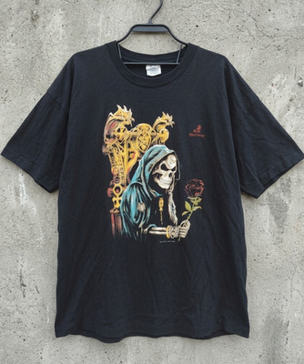 Vintage 90s Alchemy Carta Grim Reaper Shirt Size XL 1991 Screen Stars Gothic