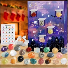 Kristall Adventskalender Kinder 24 Tage Edelsteine Mineralien Fossilien Weihn...