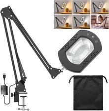 15X Magnifying Glass Lamp with Clamp 360 Ring light Craft Beauty Hands Free