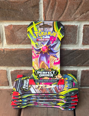BRAND NEW-Pokemon TCG x10 Perfect Order Sleeved Booster Packs-SEALED