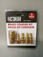5 pc Brass Quick Coupler Air Hose  Connector Set for Compressor Norge Tool