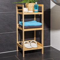 Badregal Bambusregal Standregal Aufbewahrung Badezimmer Handtuchregal Bad KüChe