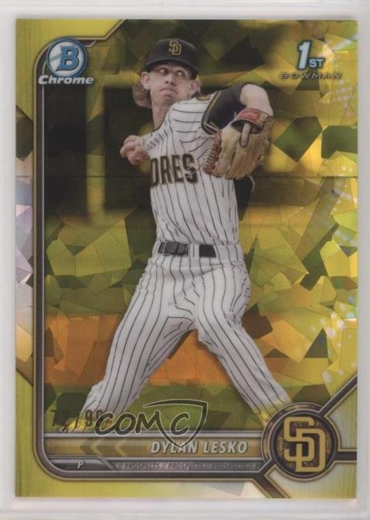 2022 Bowman Chrome Draft Sapphire Edition Yellow 72/99 Dylan Lesko #BDC-27 g1z