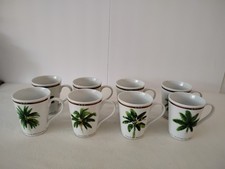 8 Palm Island Coffee Cups 2 Banana Palm-2 Royal Palm-2 Coconut Palm- 2 Date Palm