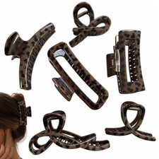 Leopard Hair Clips, Hair Claws Pack, Strong Hold No Slip Grip Claw Clips Hair