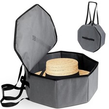 Hat Box for Travel and Storage, Collapsible Cowboy Cap Organizer Case
