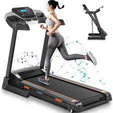 3.25HP Treadmill with 15% Incline,Heavy Duty Running Treadmill for Home Fitness~