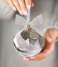 Dad Memorial Ornaments Christmas Clear Feather Ball New