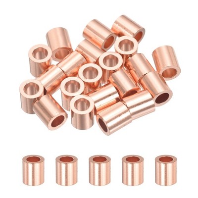 9/64'' (3.5mm) Wire Rope Stop Sleeve, 20 Pcs Copper Crimping Loops Sleeve