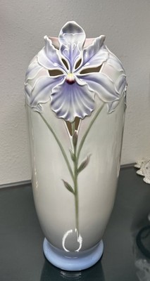 Franz Collection VASE Orchids Open Work Porcelain XP1823 Signed 15.5'' Tall RARE