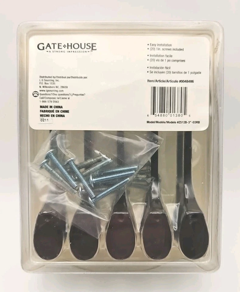LOTE de 10 tiradores de cajón de bronce envejecido Gatehouse de 3 pulgadas NUEVO #0048486 NUEVO Foto 2 de 2