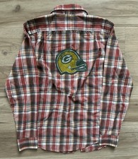 George Mens Flannel Shirt Button Down Size Small S Plaid Pockets Classic Fit