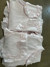 Pottery Barn Kids 2 Heart Ruffle Blackout Panels 44x96 Pink curtain
