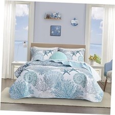 3 Piece Coastal Quilt Sets Size - Reversible California King Coastal1