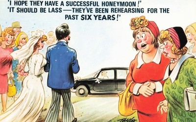 Vintage Bamforth Comic Postcard No. 1029 Taylor Honeymoon Humor New