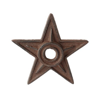 Small Cast Iron Texas Star With Hole Metal Washer Rustic Brown Western 4 inch