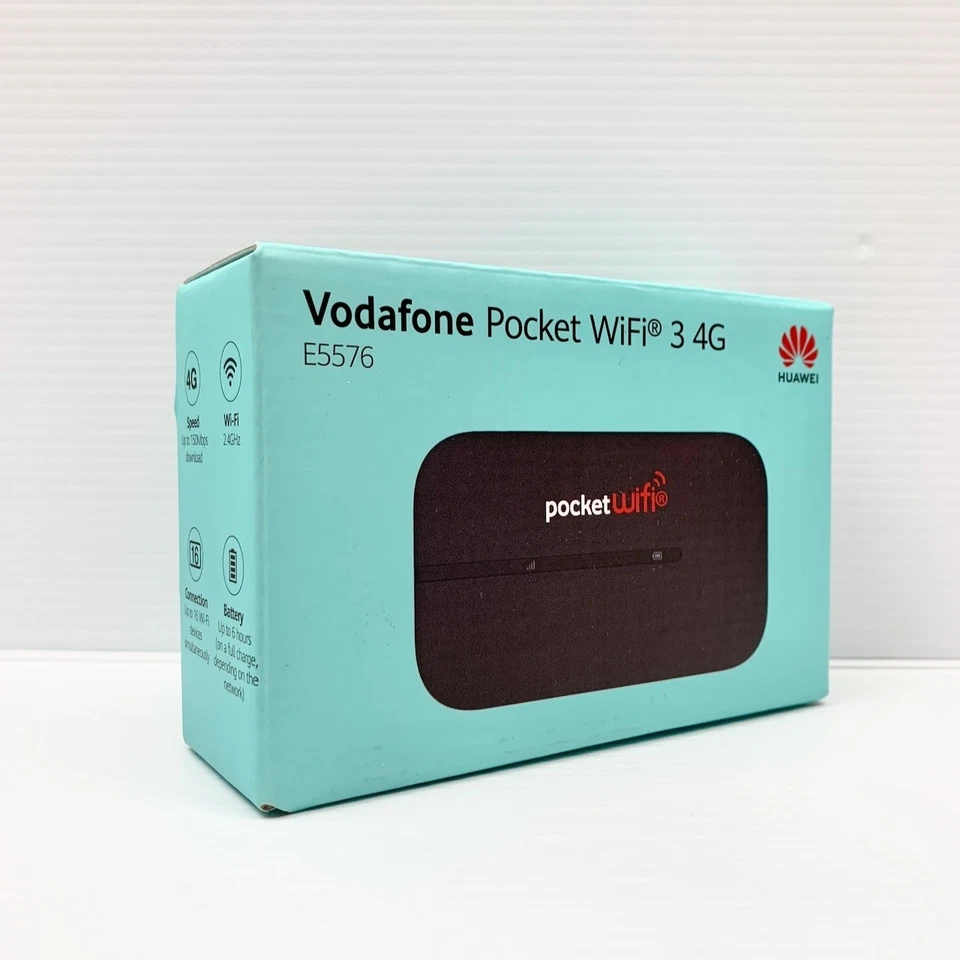 Vodafone Pocket WiFi 3 4G E5576 Mobile Router E5576-856 Black Brand New & Sealed - Image 2 of 4