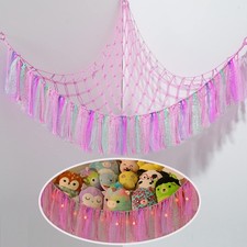 Animal Storage Macrame Boho Plush Net Hammock for Animals with Light Pet Net ...