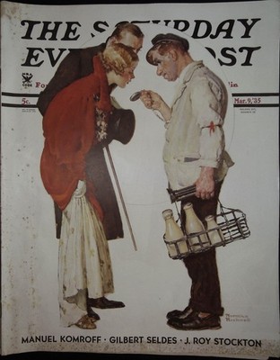 The Saturday Evening Post March 9, 1935 Norman Rockwell Cover, Agatha Christie