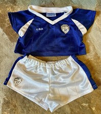 Build-A-Bear BLUE USA SOCCER TEAM UNIFORM 97 SPORTS Bear Clothes Outfit, Exc.