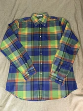 GANT Rugger Plaid Multicolor Oxford Hugger LS Shirt Large. EUC