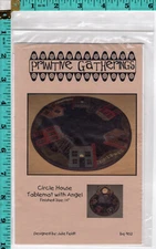 Circle House Tablemat with Angel ©2006 Primitive Gatherings Wool Felt Applique P