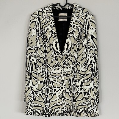 Roberto Cavalli Italy Animal Print Viscose Designer Blazer Size 50