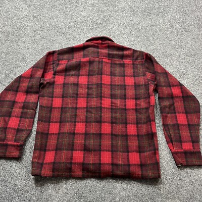 Vintage Campus Wool Flannel Shirt Size Medium M ?Small 15-15 1/2