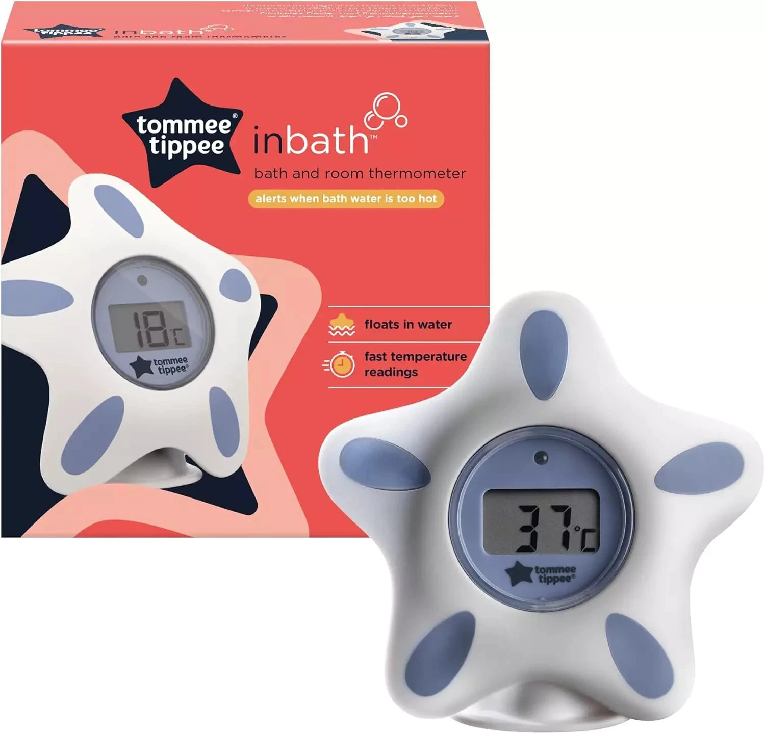 Tommee Tippee InBath Digital Thermometer for Baby Bath and Room, Waterproof