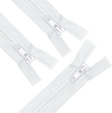 3PCS 5 48 Inch White Separating Jacket Zippers for Sewing Coats Molded Plast...