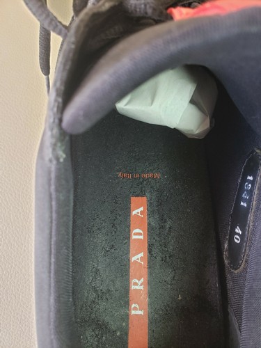 PRADA Sneaker LUX ITALY Made Marrone Uomo Pelle/Nylon 40 EU/9-9.5 US Ret $1.100 - Foto 6 di 13
