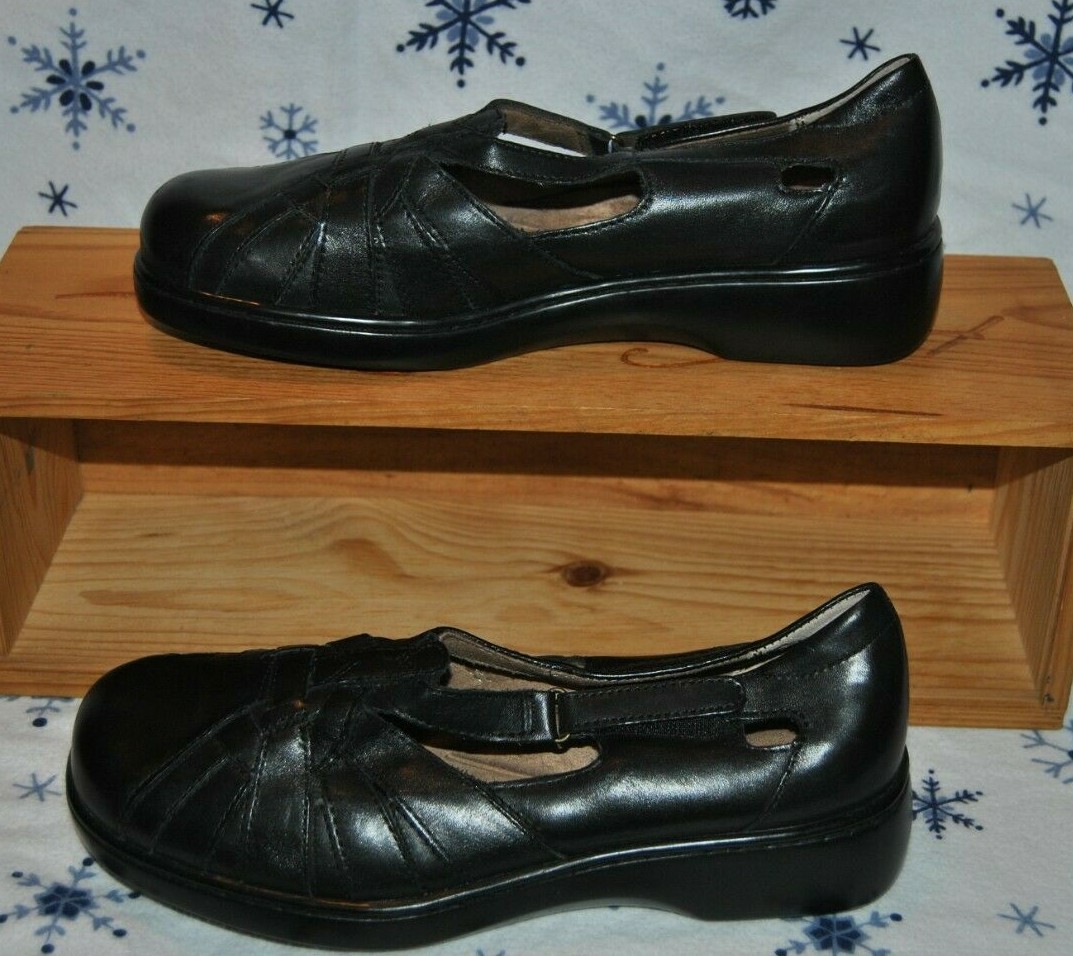 Vegace Women Black Leather Comfort Shoe Slip Resistant Sold As Is Size