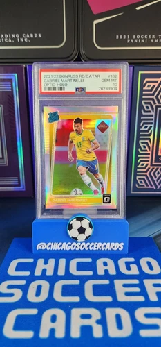 2021-22 PANINI DONRUSS WC GABRIEL MARTINELLI ROOKIE HOLO BRAZIL RC PSA 10