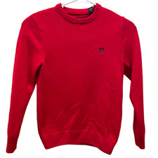 Ralph Lauren Chaps Mens Sweater Red Fisherman pullover jumper crew neck small S