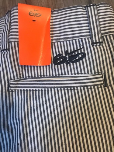 Nike 6.0 Youth Boys Obsidian striped Gray flat front Cotton shorts Size-/ NEW - Picture 2 of 9