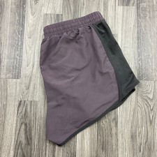 UNDER ARMOUR Heat Gear Drawstring Tie Purple Running Shorts w/Liner Womens Large