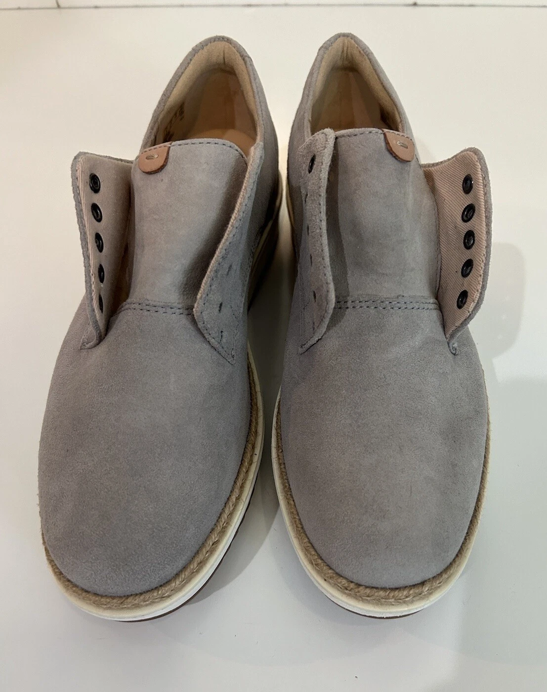 Oxford Clarks grigio scamosciato stringate dettaglio corda Teadale Rhea donna taglia 7 5