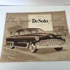 1953 DeSoto Automobile Sales Advertising Fold Out Sheet Brown Vintage Chrysler
